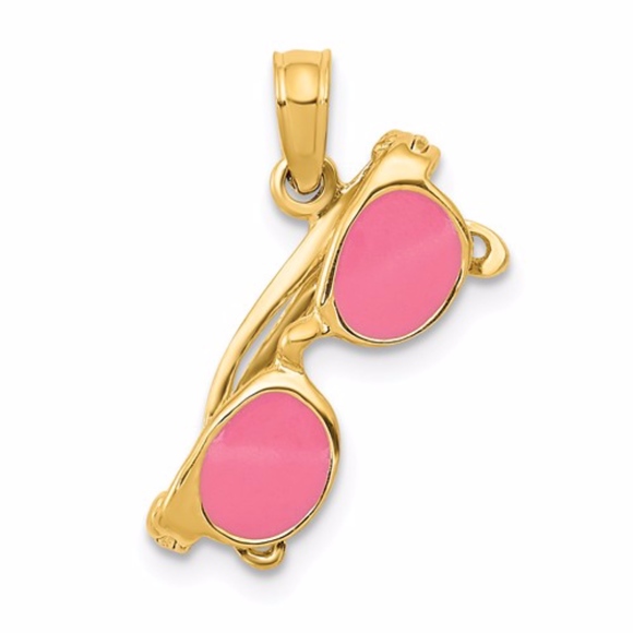 14k 3-D Pink Sunglasses Pendant